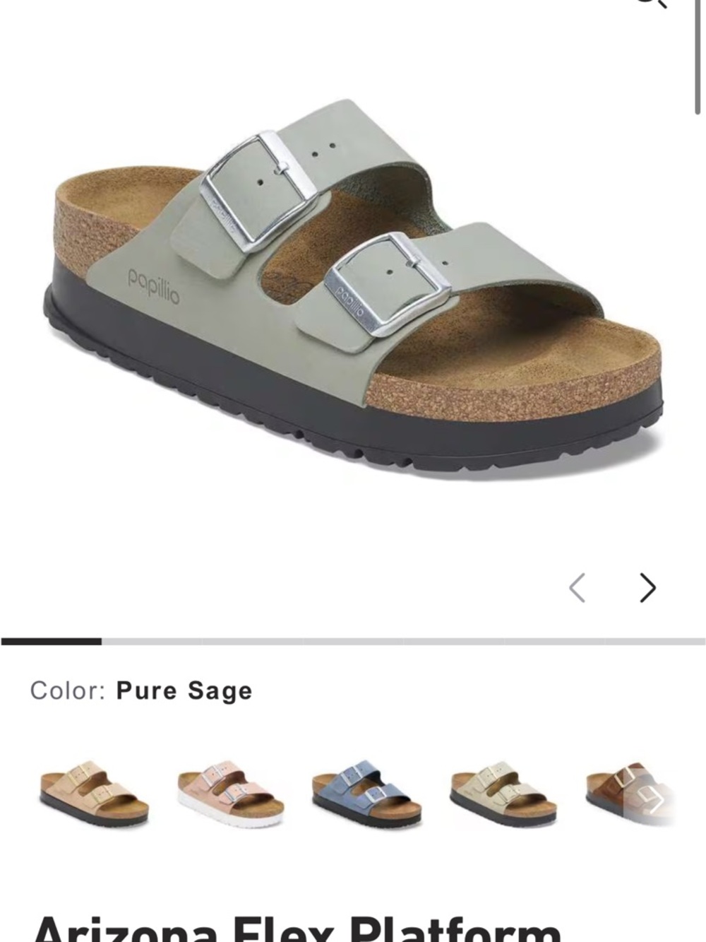 Papillio Arizona Pure Sage Double-Buckle Sandals